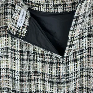 Calvin Klein Womens Multi Color Tweed Plaid Pencil Skirt Frayed Hem Size‎ 14 thumbnail 4