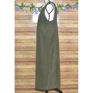White Stag Ladies Green Faux Suede Sleeveless Maxi Dress Size L 12/14 90's Y2K thumbnail 4