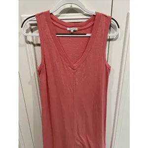 Z Supply Palisades Midi Dress Coral Pink V Neck Sleeveless Cotton Casual Resort thumbnail 3