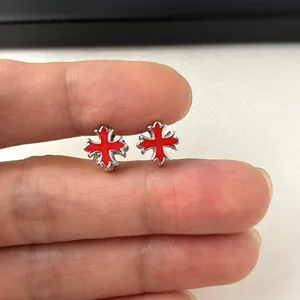 Small Cross Hoop Earrings for Men Women Streetwear Hip Hop Punk Unisex Style thumbnail 6