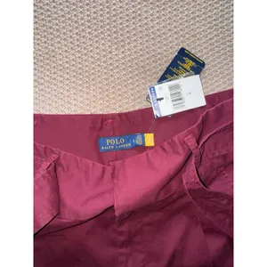 Polo Ralph Lauren Women's High Rise Retro Burgundy Pants Belted Size 6 NWT thumbnail 3