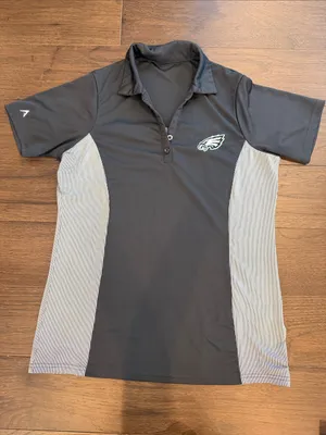 Antigua Gray/Black Short-Sleeve Philadelphia Eagles Polo Small(?) - C54-064 thumbnail 1