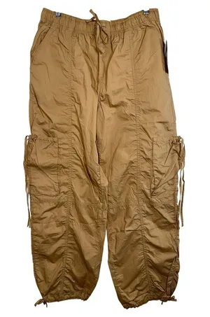 NWT Abercrombie & Fitch Tan Brown Parachute Cargo Pants Utility Pants Size M R thumbnail 1