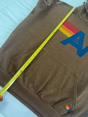 Aviator Nation Logo Pullover Relaxed Hoodie Chocolate Unisex Californian Size L thumbnail 5