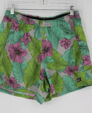 Patagonia Baggies Shorts Women’s Medium Tropical Hibiscus Floral 5 Inch Nylon thumbnail 1