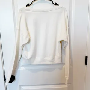 Abercrombie & Fitch White Cropped Long Sleeve Sweater‎ XS Preppy Casual Soft thumbnail 4