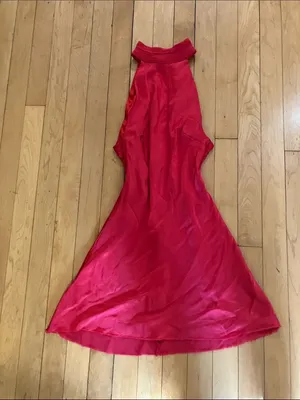 Meshki Claire Red Sleeveless Satin Dress Altered Mini Size XS thumbnail 10