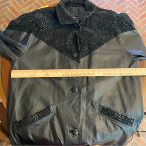Vintage‎ Pelle Genuine Leather Embossed Jacket oversized size large western vtg thumbnail 6