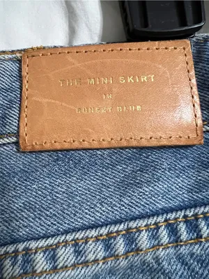 Zara Blue Distressed Denim Mini Skirt with Frayed Hem thumbnail 4