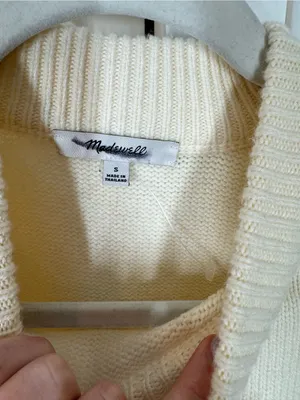 Madewell SoftWool Boxy Crewneck Sweater size Small NT602 heather cloud thumbnail 3