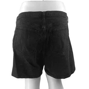 Abercrombie & Fitch The 7" Dad Womens' Black High Rise Denim Jean Shorts Size 36 thumbnail 3