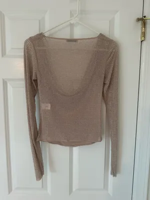 ZARA Rhinestone Tulle Shirt thumbnail 4
