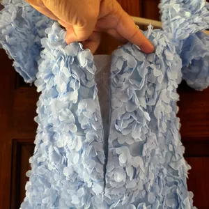 Faeriesty 3D Flower Off Shoulder Dress Size Small Light Blue Prom Homecoming thumbnail 3