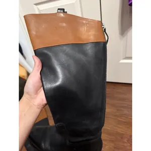 Franco Sarto Meyer Black Cognac Leather Riding Boots Wide Calf Equestrian thumbnail 7