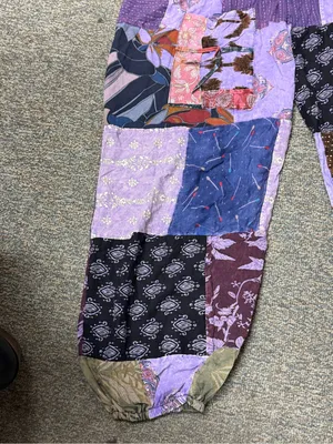 NEW Kantha Patchwork Harem Pants Boho Joggers Purple S-XL thumbnail 6