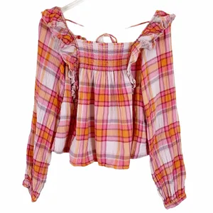 Free People Siena Plaid Pullover Top thumbnail 2