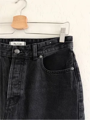 NEW Madewell The Darted Barrel-Leg Jean in Washed Black Women’s Jeans Size 27 thumbnail 7