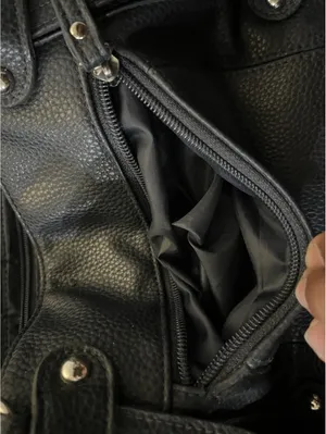 VTG Y2K Black Horsebit Hardware Shoulder Bag Genuine Leather thumbnail 7