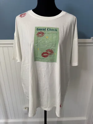NWT Daydreamer Guest Check Tee “Lose my Number 💋” Oversized Large thumbnail 6