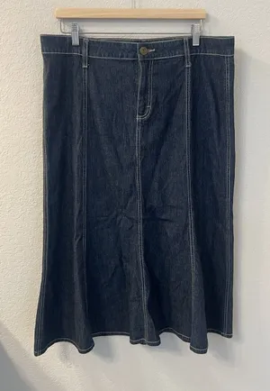 Riders Copper Women 15M Blue‎ Jean Long Dark Wash Flared Panel thumbnail 1