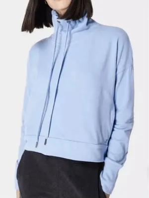 Sweaty Betty Harmonise Luxe Fleece Sweatshirt Coast Blue Sweater Size US‎ 14 thumbnail 1