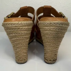 UGG Hedy Embossed Leather Espadrille Wedge Sandals 7.5 VGUC thumbnail 7