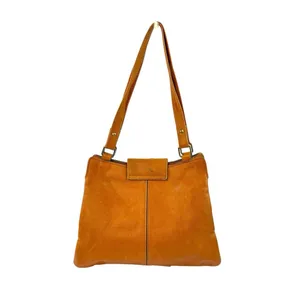 *Vintage BJ Leather Shoulder Bag Brown Leather Top Handle Boho Festival Coastal thumbnail 2