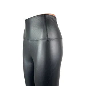 Aritzia Wilfred Free Women's Black High Rise Faux Leather Vegan Leggings Pants S thumbnail 2