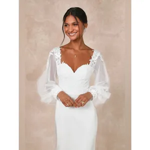 Lulus Timeless Adoration White Embroidered Bishop Sleeve Maxi Dress Size Medium thumbnail 2