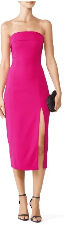 Revolve Jay Godfrey Kerr Strapless Midi Side Slit Cocktail Dress Pink Women's Size 0 thumbnail 1