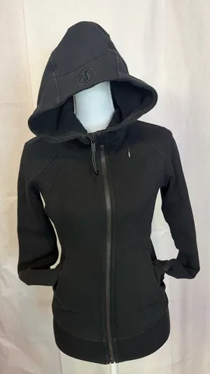 lululemon athletica Black Hooded Zip Bomber Jacket thumbnail 1