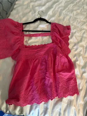 Allison nwt pink eyelet babydoll eyelet square neck Medium $154 thumbnail 8
