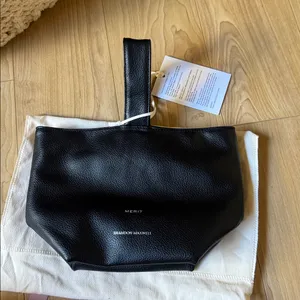 Merit x Brandon Maxwell Black Leather Clutch thumbnail 2