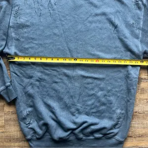 Free People We The Free Womens Blue Distressed Torn Pullover Tunic Sweater Sz XS thumbnail 4