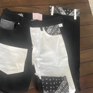 Revice Denim Jeans Women’s Size 26 Black White Bandana Patchwork jeans thumbnail 11