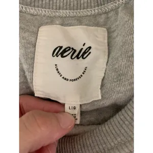 Aerie Gray Oversized Sweatshirt Slouchy Lounge Athleisure Minimalist Large thumbnail 3
