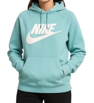 Nike Light Blue‎ Pullover Hoodie Unisex Medium Classic Swoosh Logo Cozycore thumbnail 1
