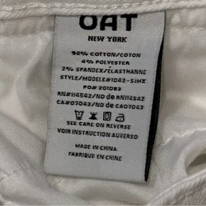 Oat New York Women’s Size 6 28 White Wide Leg High Rise Cropped Denim Jeans thumbnail 5