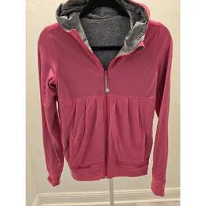 ​Ivivva Lululemon Girls 14 Reversible Full Zip Hoodie Gray Hot Pink Thumbholes thumbnail 9