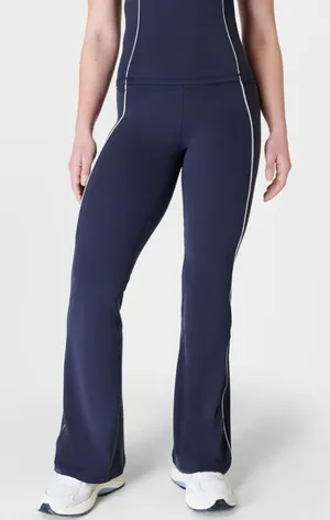 Sweaty‎ Betty Super Soft Picot Lace Flare Pant Navy Size Medium thumbnail 1