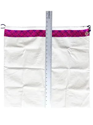 Tory Burch Large Canvas Dust Bag Magenta Pink Trim‎ Gold Logo Charm 22x21 thumbnail 4