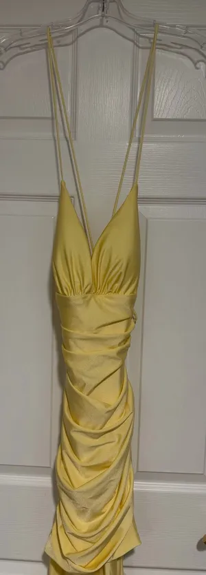 Lady Black Tie Prom Dress Yellow Size XS thumbnail 1