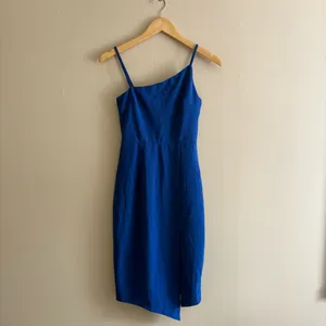 Lulus Shape the Night Cobalt Blue Asymmetrical Midi Dress Size Small Cocktail thumbnail 4