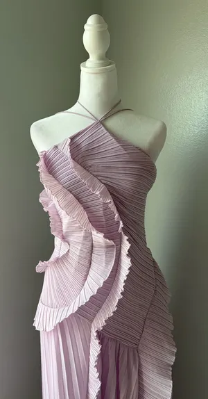 Lilac purple halter formal dress thumbnail 1