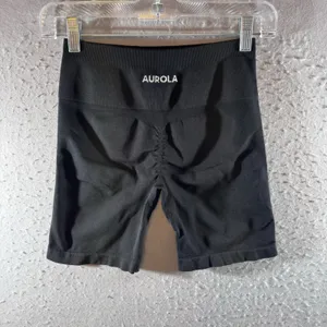 1424 | AUROLA Dream‎ Seamless Scrunch Butt Workout Biker Shorts Black Womens M thumbnail 2