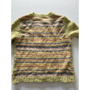Apt. 9 Cardigan‎ Sweater Womens Medium Green y2k Wool Blend Chunky Knit Striped thumbnail 3