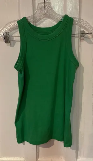 LOFT Kelly Green Ribbed Tank Top thumbnail 1