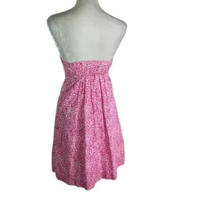 Vintage 90’s Lilly Pulitzer White Label Cotton Strapless Snorklin’ Dress Pink 2 thumbnail 5