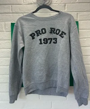 Pro Roe 1973 Mind Your Own Uterus Feminist Graphic Crewneck Sweatshirt S thumbnail 1