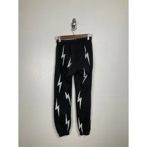 Aviator‎ Nation Bolt Sweatpants Black White Lightning Bolt Joggers Small thumbnail 3